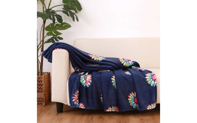  100% Polyester Primaloft Throw, 60 in. x 70 in., Dark Blue