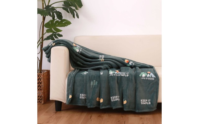  100% Polyester Primaloft Throw, 60 in. x 70 in., Green