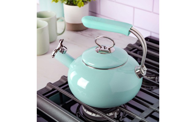  1.5-Quart Martha Blue Tea Kettle, Aqua