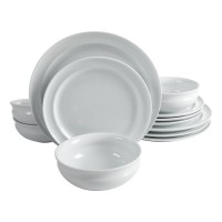 Martha Stewart Stoneware 12-piece Service for 4 Dinnerware Set, White