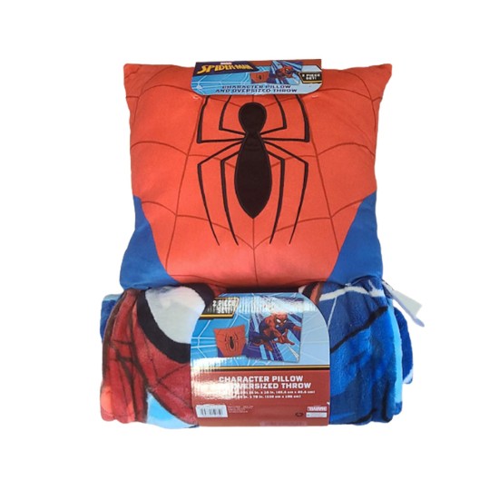  Spider-Man Character Pillow And Oversized Throw 2-Piece Set