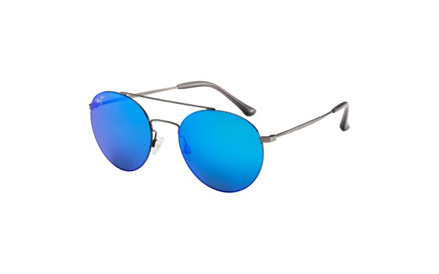  Pele’s Hair Satin Dark Gunmetal Blue Hawaii 100% UV Polarized Unisex Sunglasses, B814-02S