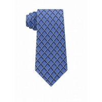 Men’s Henry Grid Classic Slim Neck Tie Silk Accessory, Navy