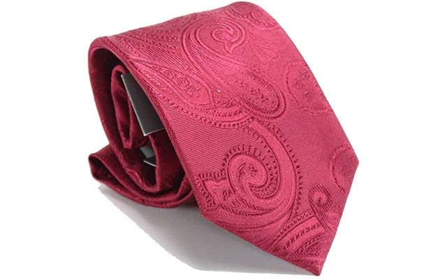  Men’s Alonso Large Paisley Neck Tie Silk Accessory Red