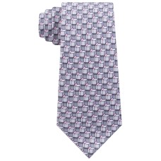 Michael Kors Men’s Classic Angular Geo-Print Silk Twill Tie (Gray/Pink)