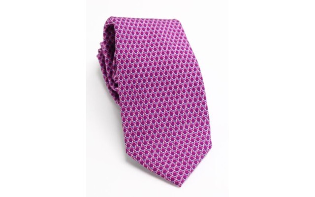  Men’s Gray Hexagon Print Silk Tie