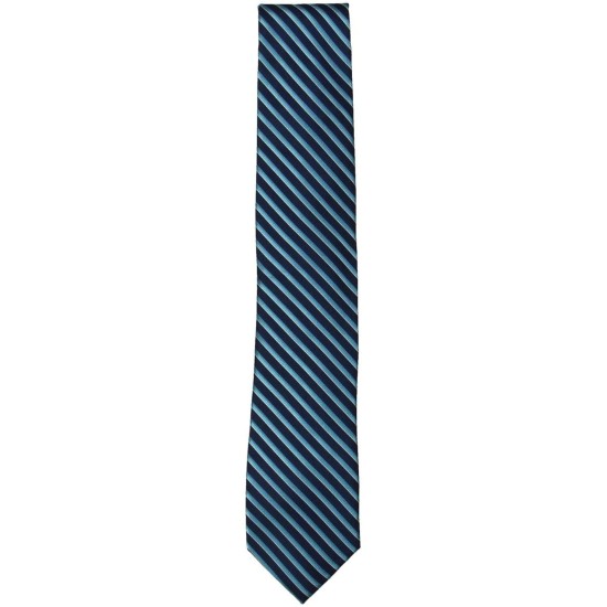  Mens Matthew Silk Stripes Regular Tie, Blue O/S