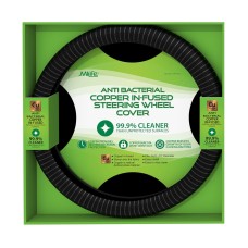 MiLife Health Antimicrobial Copper Infused Easy to Wipe Clean Steering Wheel Cover, ML-ABC-SWC100