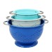 3-pc Easy to Clean Colander Set, Blue