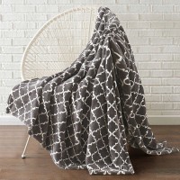 Monte & Jardin Ultra Plush Throw (60 x 70 in ), Dark Grey