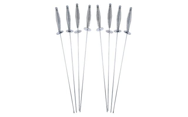  Deluxe Spiral Skewers 8 count, Silver
