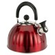  Twining 2.1 Quart Pumpkin Shaped Stainless Steel Whistling Tea Kettle, Red