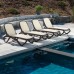  4-pack Omega Commercial Chaise Multi-position Stacking Lounge Chair, Brown