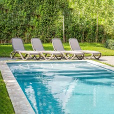 Nardi 4-pack Omega Commercial Chaise Multi-position Stacking Lounge Chair
