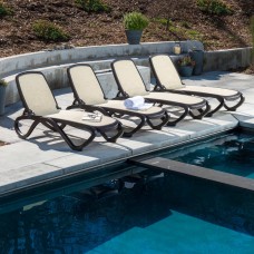 Nardi 4-pack Omega Commercial Chaise Multi-position Stacking Lounge Chair