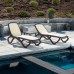  Omega Commercial Chaise Multi-position Stacking Lounge Set, 3-piece, Brown
