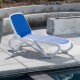  Omega Commercial Chaise Multi-position Stacking Lounge Set, 3-piece, Blue