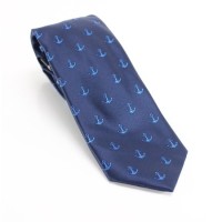 Nautica Men’s Base Anchor Neat Skinny Slim Neck Tie Silk, Navy