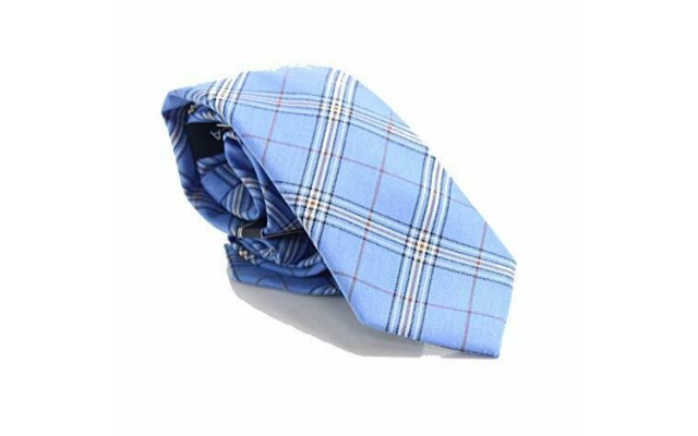  Men’s Light Selset Plaid Classic Neck Tie Accessory, Blue