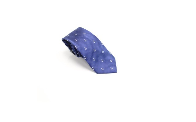  Men’s Navy Anchor Bend Neat Classic Slim Neck Tie Silk, Blue