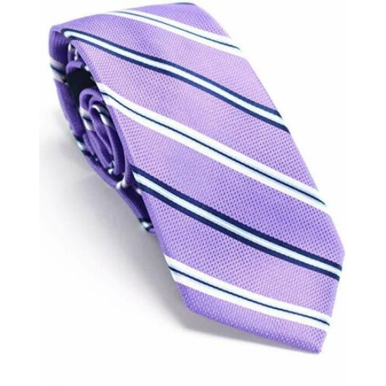  Men’s Purple Kihunu Striped Skinny Slim Neck Tie Silk Accessory