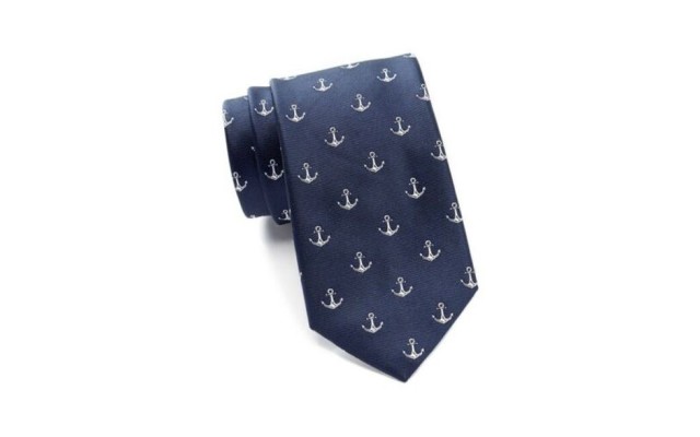  Men’s Woven Anchor Tie One Size, Navy