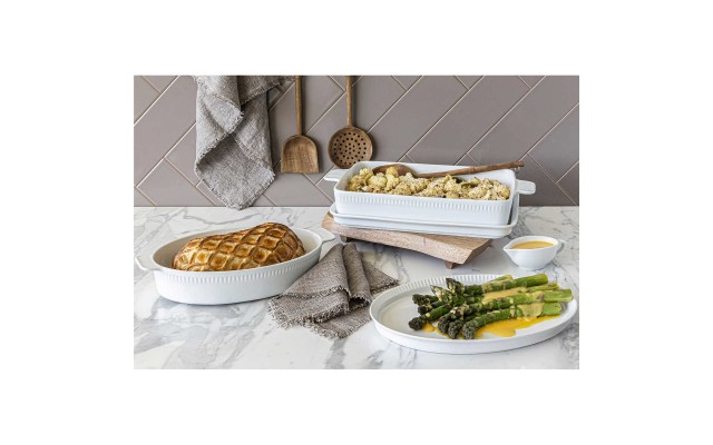 Over & Back “Just for Cooks” 4-piece Multi-functional Oven to Table Set, White