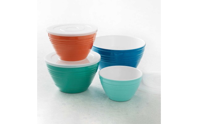  Melamine 4-piece BPA-Free Mixing Bowl Set with Lids