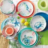 Pandex Sealife Melamine 12-pc Dinnerware Set, Multi