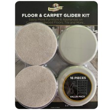 Parker & Bailey Value Pack of 16-Pieces. Reusable Floor and Carpet Glider Kit