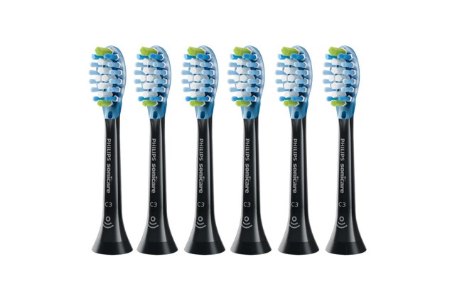  Premium Plaque Control with BrushSync, Replacement Toothbrush Heads, 6-count, Black