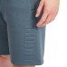  Men’s Knit Fleece Embossed Short, Blue, Large