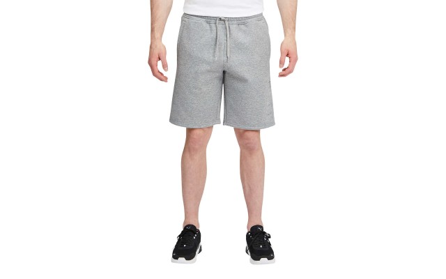  Men’s Knit Fleece Embossed Short, Gray, Large
