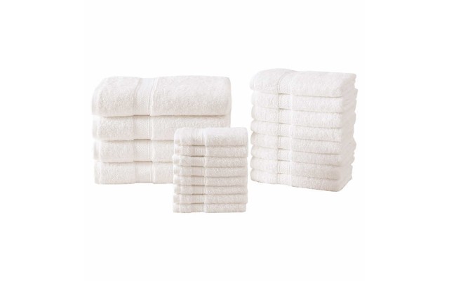  Home 100% Cotton Bath Towel Set, 20-piece, Ivory