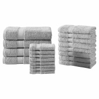 Royal Heritage Home 100% Cotton Bath Towel Set, 20-piece, Light Gray