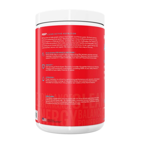  AminoLean RECOVERY Post Workout Zero Sugar, 50 Servings