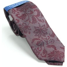 Ryan Seacrest Distinction Men’s Burgundy Livvie Floral Neck Tie Silk Red