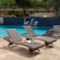 Seagrass Hand-Woven Chaise Lounge with Wheels, 2-pack, Brown