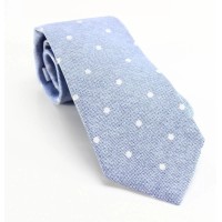 Sean John Men’s Heathered Texture Polka Dot Skinny Neck Tie Silk Blue
