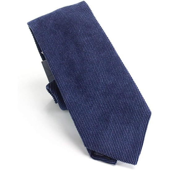  Men’s Navy Blue Corduroy Solid Classic Neck Tie Accessory