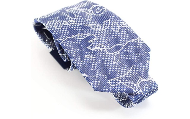  Men’s Navy Blue Geometric Shapes Classic Slim Neck Tie Silk