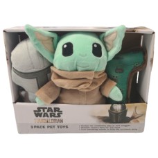 Star Wars Mandalonian 9″ Grogu, Oxford Bone 3pc. Pet Toy Box Set