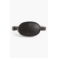 Steve Madden Chevron Quilted Fanny Pack Black/Silver Small