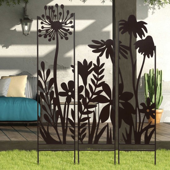  3-panel 100% Steel Construction Garden Mural Stakes, GN19190