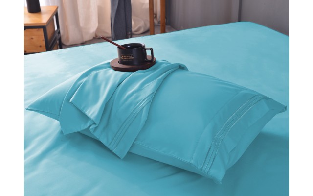 the Season Essentials Wrinkle Free Sheet Sets with Deep Pockets & Stain Resistant, 1800 Thread Count Bamboo Based