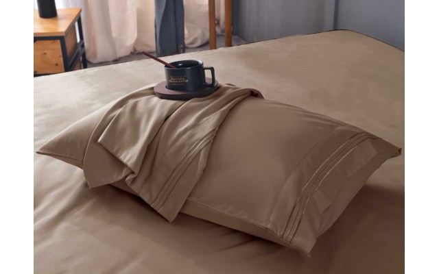 the Season Essentials Wrinkle Free Sheet Sets with Deep Pockets & Stain Resistant, 1800 Thread Count Bamboo Based