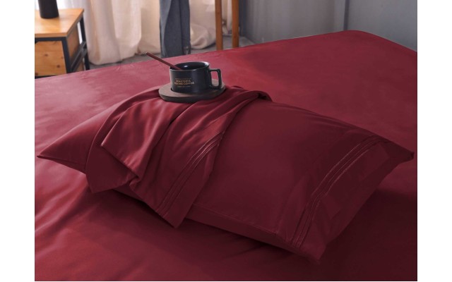 the Season Essentials Wrinkle Free Sheet Sets with Deep Pockets & Stain Resistant, 1800 Thread Count Bamboo Based