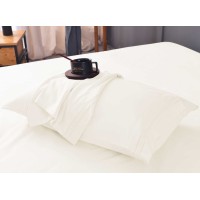 the Season Essentials Wrinkle Free Sheet Sets with Deep Pockets & Stain Resistant, 1800 Thread Count Bamboo Based, Ivory, Queen Pillowcases (Set of 2)