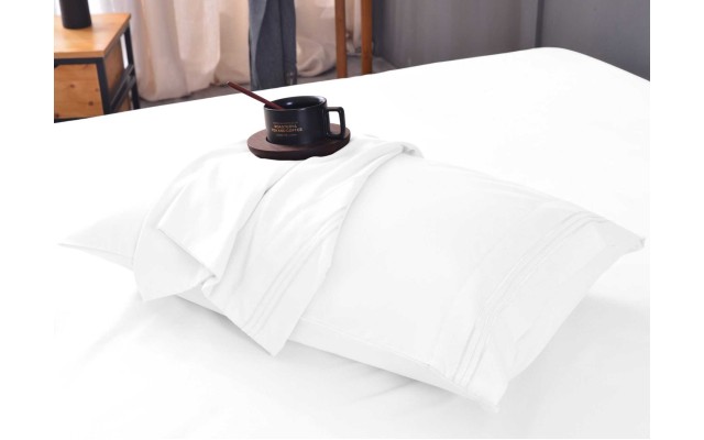  Set of 2 King-Queen Pillowcases for Bamboo Based Sheet Sets, White, King Pillowcases (Set of 2)