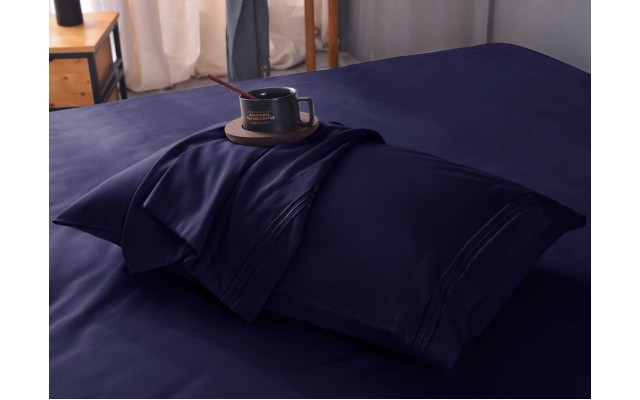 the Season Essentials Wrinkle Free Sheet Sets with Deep Pockets & Stain Resistant, 1800 Thread Count Bamboo Based